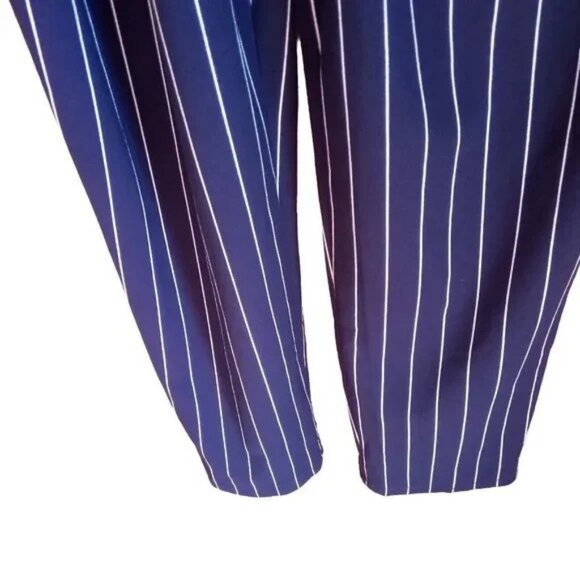 Wrapper Black Striped Sleeveless Jumpsuit Size 6 - Picture 5 of 6